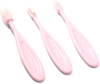 Набор зубных щеток для новорожденных BabyOno 550 (3шт, розовый) - 