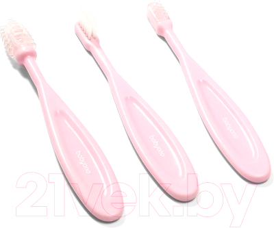 Набор зубных щеток для новорожденных BabyOno 550 (3шт, розовый)