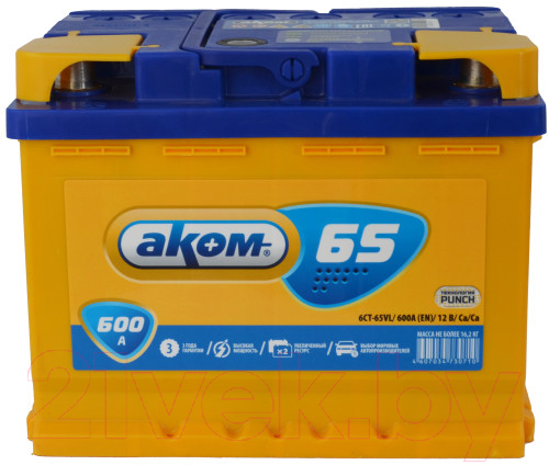 Автомобильный аккумулятор AKOM 6СТ-65VL