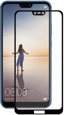 Защитное стекло для телефона Case 3D для P20 Lite (черный глянец)