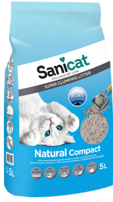 Наполнитель для туалета Sanicat Natural Compact (5л)
