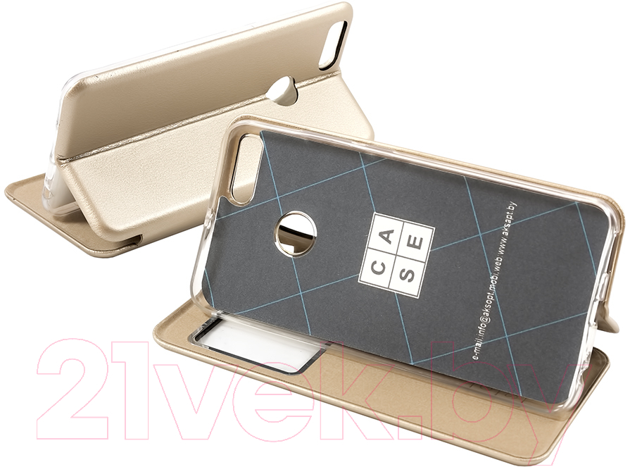 Чехол-книжка Case Round Edge для Mi A1 Mi5X (золото) — фото 3