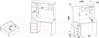 Письменный стол Сокол-Мебель КСТ-16 (венге/беленый дуб)