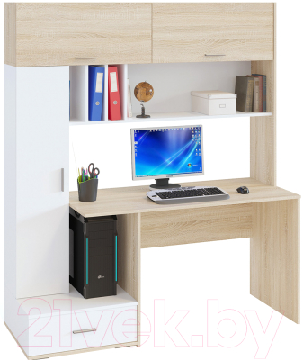 Компьютерный стол Сокол-Мебель КСТ-17 (дуб сонома/белый)