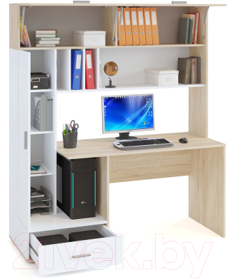 Компьютерный стол Сокол-Мебель КСТ-17 (дуб сонома/белый)
