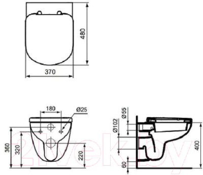 Унитаз подвесной Ideal Standard Tempo T328801 + T679201