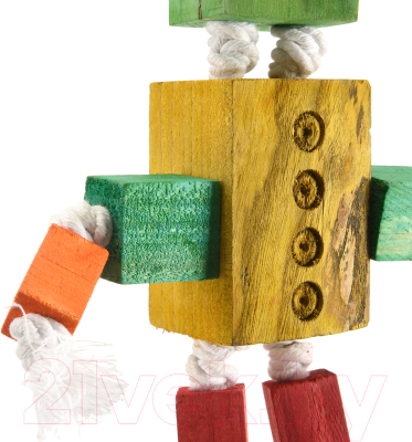 Игрушка для птиц Happy Bird Деревянный робот / H75012