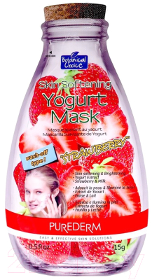 Маска для лица кремовая Purederm Botanical Choice Skin Softening Yogurt Mask Strawberry (15г)