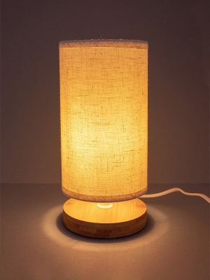 Прикроватная лампа Лючия Онтарио 453 (дерево/рогожка)