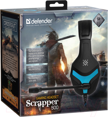 Наушники-гарнитура Defender Scrapper 500 / 64501 (синий/черный)