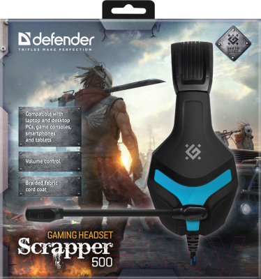 Наушники-гарнитура Defender Scrapper 500 / 64501 (синий/черный)