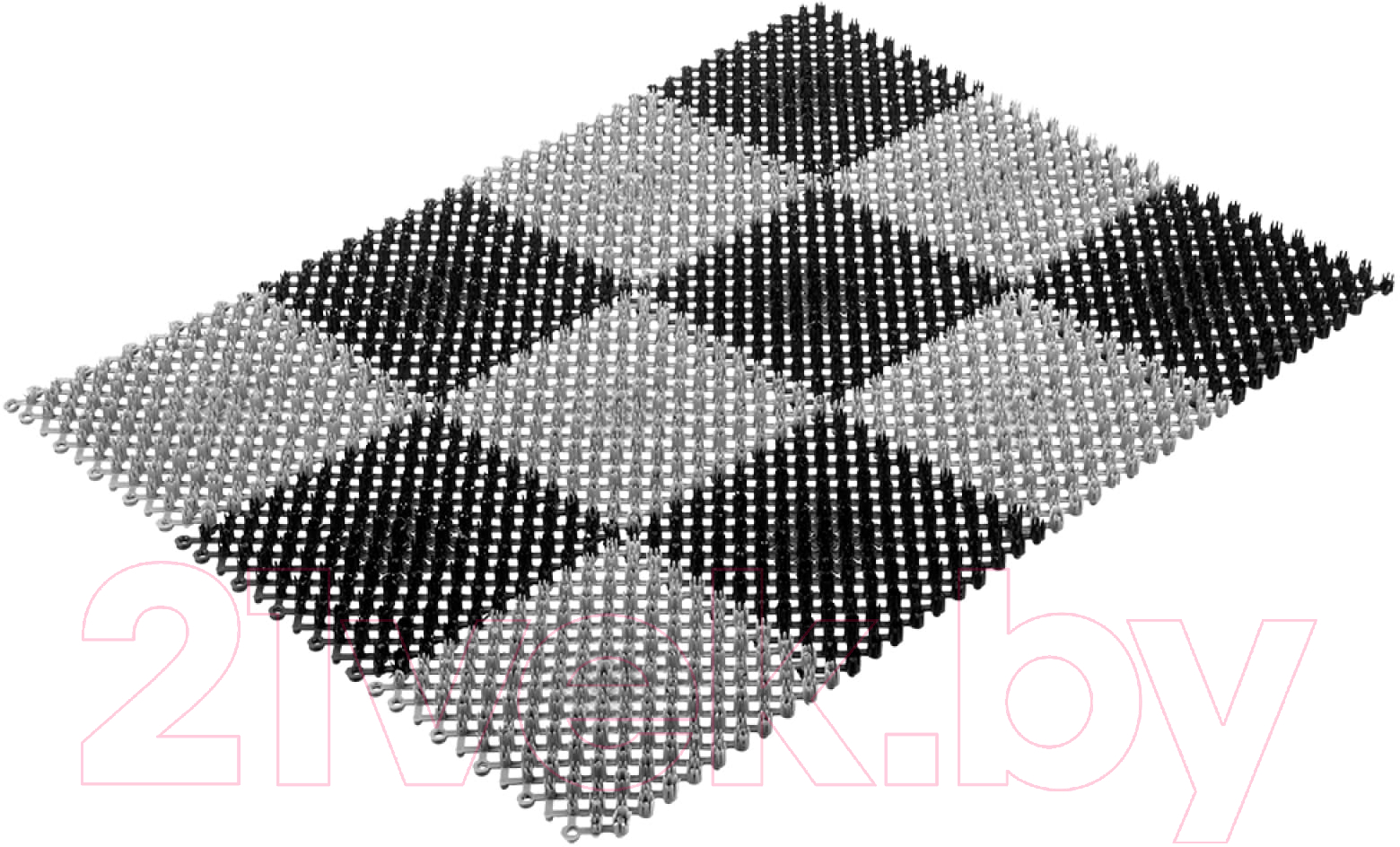 Коврик грязезащитный VORTEX Травка 42x56 / 23005 (черно-серый)