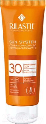 Лосьон солнцезащитный Rilastil Sun System SPF30 для чувствит. кожи с Pro-DNA Complex (100мл)