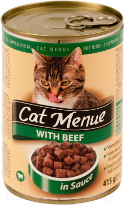 Влажный корм для кошек CAT Menu Консервированный с говядиной (415г)