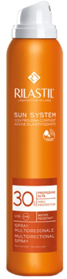 Спрей солнцезащитный Rilastil Sun System прозрачный SPF30 д/чувствит. кожи с Pro-DNA Complex (200мл)