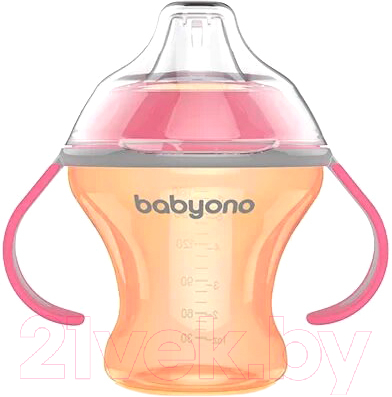 

Поильник BabyOno, Розовый, Natural Nursing c мягким носиком 3м+ / 1456