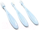 Набор зубных щеток для новорожденных BabyOno 550 (3шт, голубой) - 