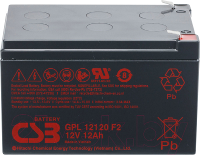 

Батарея для ИБП CSB, GPL 12120 F2 (12V/12Ah)