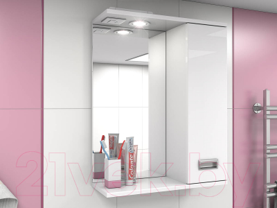 Шкаф с зеркалом для ванной Какса-А Пикколо с/о 55 R / 458384