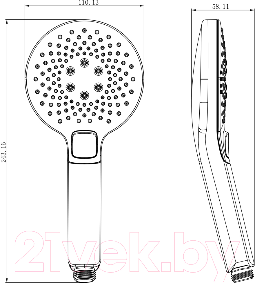 Лейка ручного душа LEMARK LM0819CW