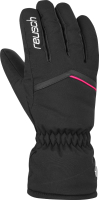 Перчатки лыжные Reusch Marisa / 6031150 7748 (р-р 8, Black/White/Pink Glo) - 