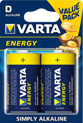 Комплект батареек Varta Energy D (2шт)