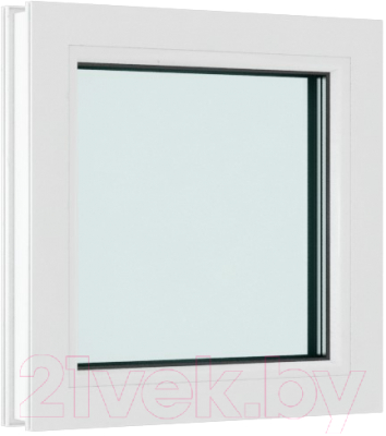 Окно ПВХ Brusbox Одностворчатое Глухое 3 стекла (600x500x70)