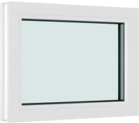 Окно ПВХ Brusbox Одностворчатое Глухое 2 стекла (800x500x60) - 
