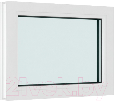 Окно ПВХ Brusbox Одностворчатое Глухое 2 стекла (800x500x60)