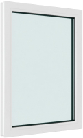 Окно ПВХ Brusbox Одностворчатое Глухое 3 стекла (1300x800x70) - 