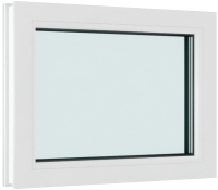 Окно ПВХ Brusbox Глухое 3 стекла (570x1000x70) - 