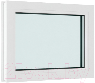Окно ПВХ Brusbox Одностворчатое Глухое 3 стекла (570x1000x70)