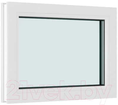 Окно ПВХ Brusbox Одностворчатое Глухое 2 стекла (500x700x60)