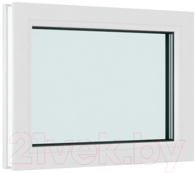 Окно ПВХ Brusbox Одностворчатое Глухое 2 стекла (800x600x60)