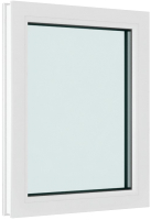 Окно ПВХ Brusbox Одностворчатое Глухое 2 стекла (900x700x60) - 