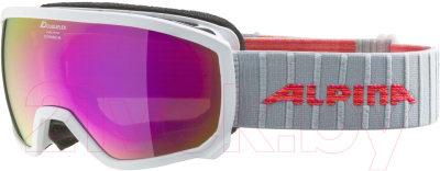 Маска горнолыжная Alpina Sports 2020-21 Scarabeo Jr. HM Sph / A72578-12 (белый/розовый)