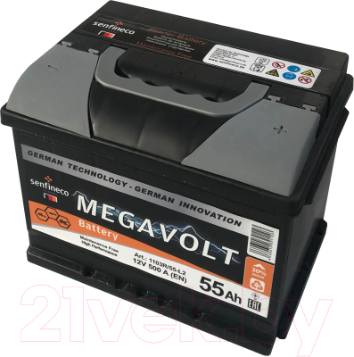 Автомобильный аккумулятор Senfineco Megavolt 1103R/55-L2 (55 А/ч)