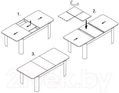 Обеденный стол Домотека Танго ПР-1 80x120-157 (кремовый/венге/03)