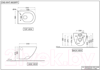 Купить Унитаз подвесной Jaquar Continental CNS-WHT-963SPP  