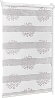 Рулонная штора Delfa Сантайм День-Ночь Декор МКД DN-44802 (34x160, крем/серебристый) - 