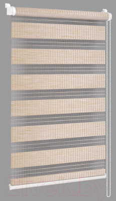 Рулонная штора Delfa Сантайм День-Ночь Бамбук МКД DN-42903 (43x160, золотой песок)