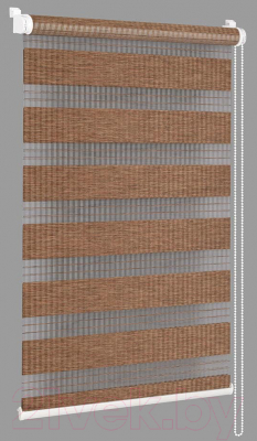Рулонная штора Delfa Сантайм День-Ночь Бамбук МКД DN-42905 (34x160, мокка)