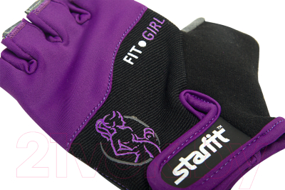 Перчатки для фитнеса Starfit SU-113 (M, черный/фиолетовый/серый)