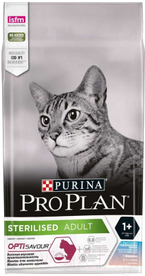 Сухой корм для кошек Pro Plan Sterilised треска с форелью (3кг)