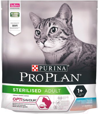 

Корм для кошек Pro Plan, Sterilised треска с форелью