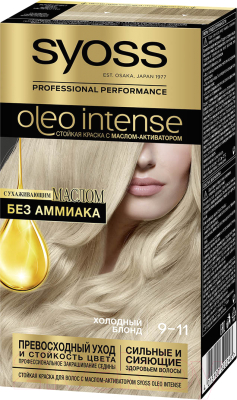 Крем-краска для волос Syoss Oleo Intense стойкая 9-11 (холодный блонд)