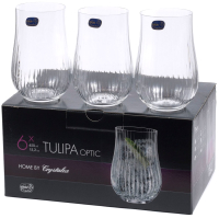 Набор стаканов Bohemia Crystal Tulipa Optic 25300/36/450 (6шт) - 