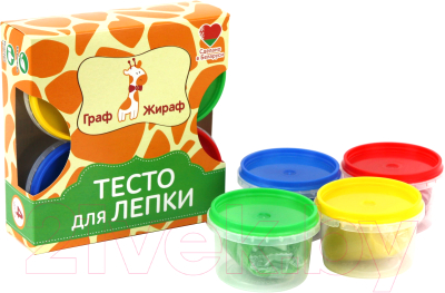 

Набор для лепки Граф Жираф, Тесто-пластилин / GG32-4