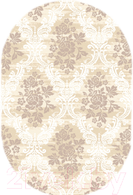 Ковер Atlantik Hali Mimosa Oval 9463 (200x300, белый/коричневый)