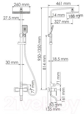 Душевая система Wasserkraft A16501